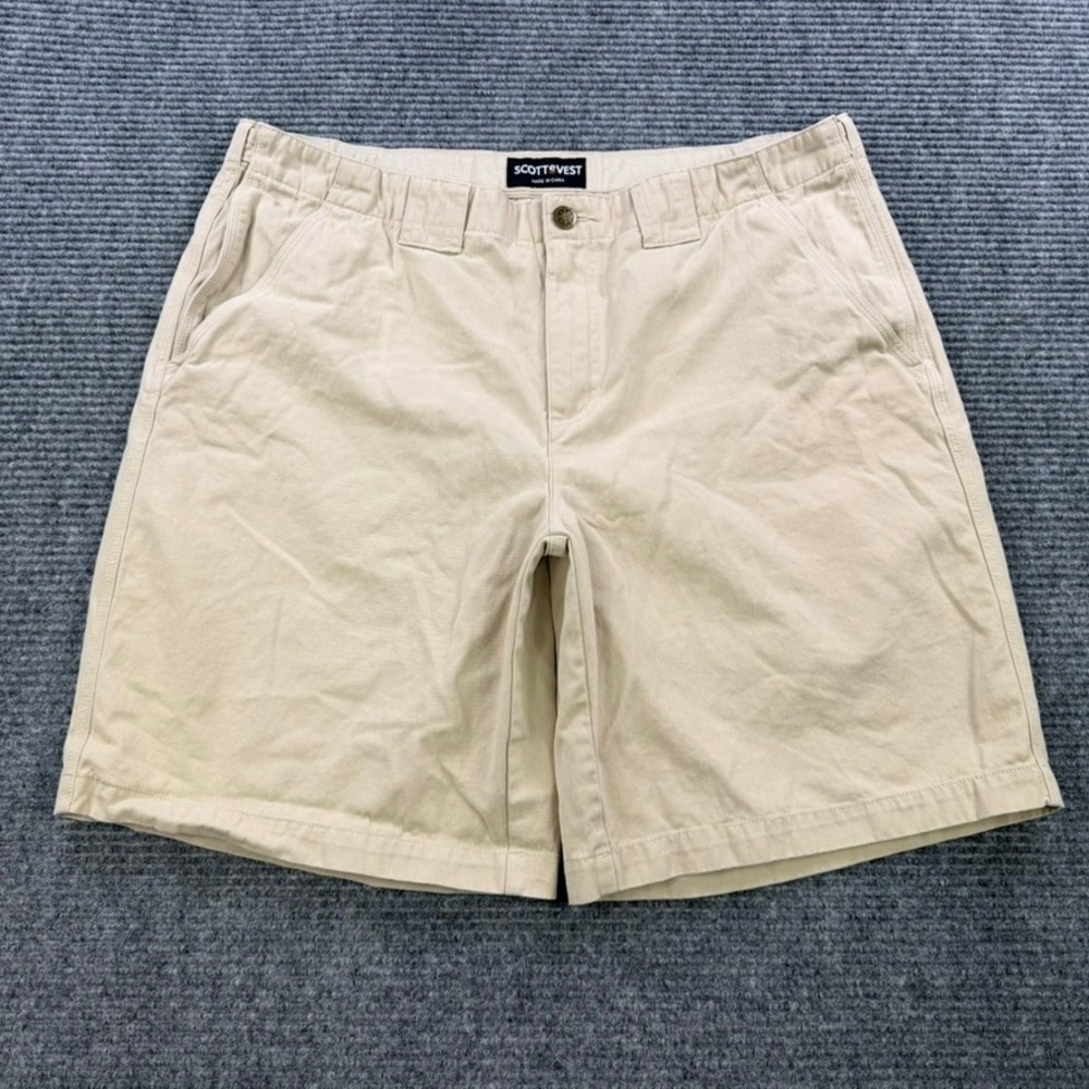 SCOTTEVEST Men 38 Tan Hidden Cargo Shorts 8 Pocket TEC Travel Outdoor Adventure